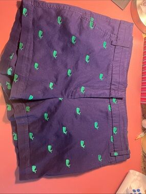 Embroidered green Whales 🐳 Navy blue Shorts